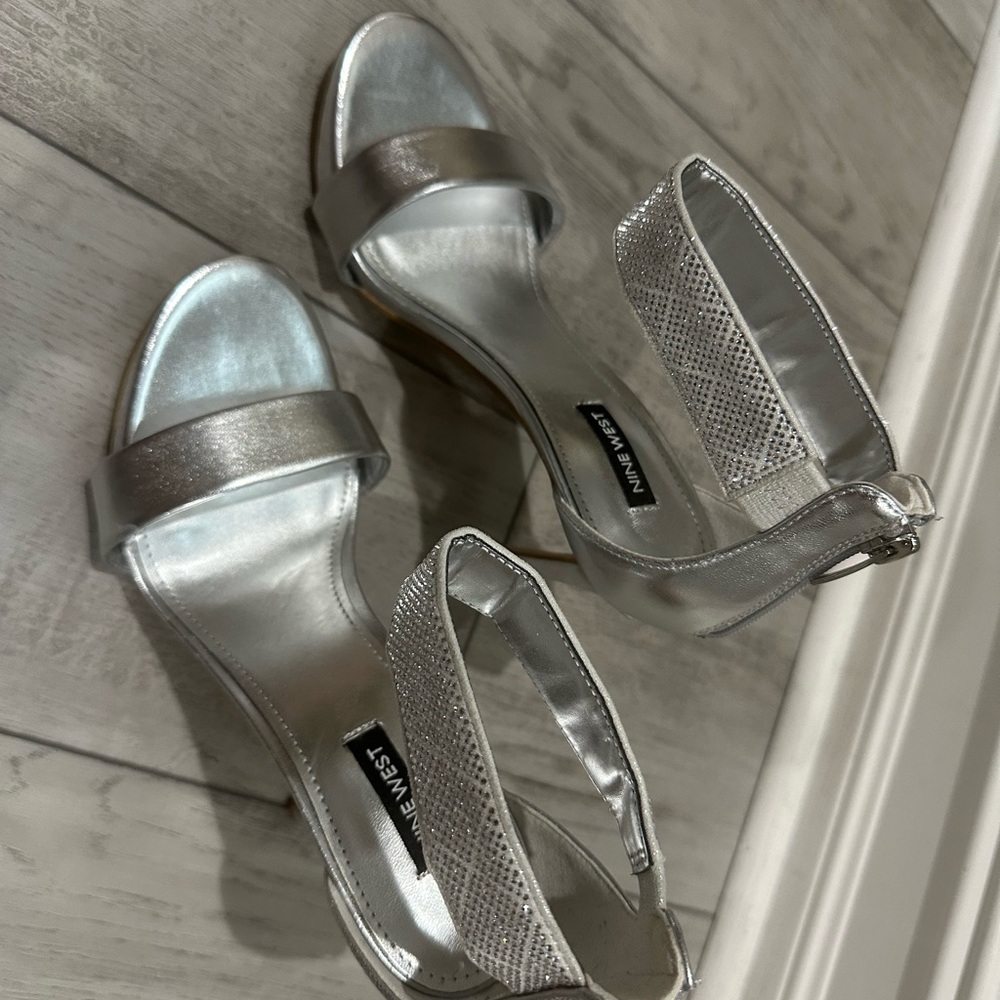 Nine West Silver heel sandals